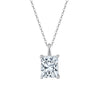 Wholesale Silver Jewelry Geometric Square Zircon Pendant Cross Chain Necklace With Electroplating