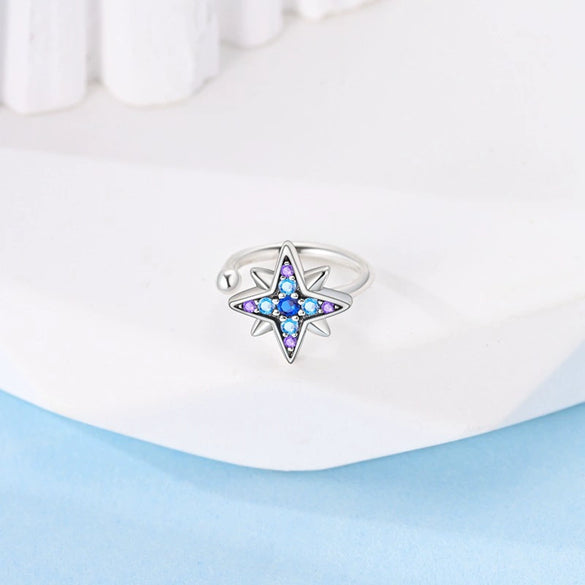 Wholesale Silver Jewelry Iris Flower Butterfly Snakeshaped Star Ear Bone Clip Earrings Zircon Light Luxury Style