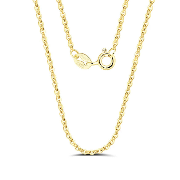 Wholesale Silver Jewelry Sterling Silver Gold Plated Press Light Plain Clavicle Chain With Geometric Pattern For Women