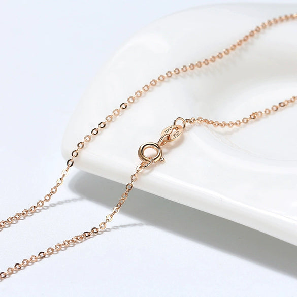 Wholesale Silver Jewelry Sterling Silver Gold Plated Press Light Plain Clavicle Chain With Geometric Pattern For Women