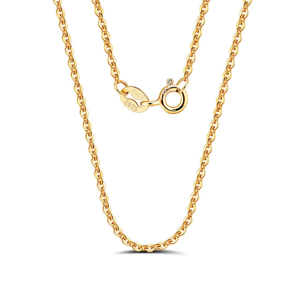 Wholesale Silver Jewelry Sterling Silver Gold Plated Press Light Plain Clavicle Chain With Geometric Pattern For Women