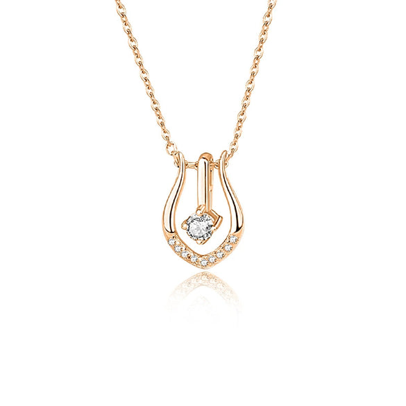 Wholesale Silver Jewelry Ushaped Horseshoe Pendant Necklace For Women With Diamond Design