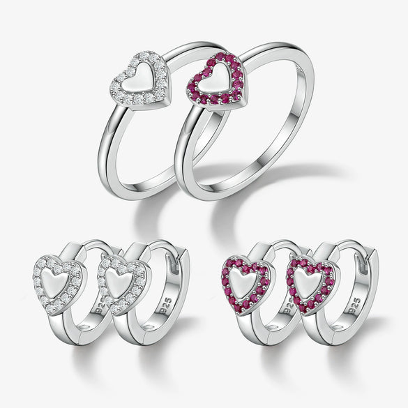 Wholesale Silver Jewelry With Zircon Inlay Love Heart Water Drop Bell Design For Women