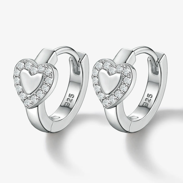 Wholesale Silver Jewelry With Zircon Inlay Love Heart Water Drop Bell Design For Women