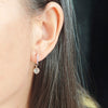Wholesale 925 Silver 14K Gold Plated Light Purple Red Zirconium Row Drill Earrings For Women
