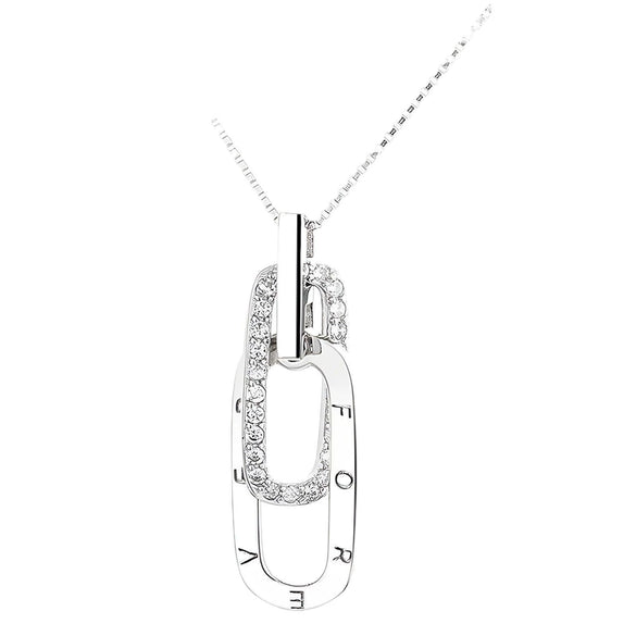 Wholesale 925 Silver Letter Interlocking Oshaped Chain Necklace Electroplated Simple Design For Women