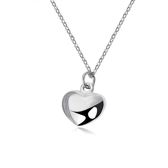 Wholesale Silver 925 Love Heart Shape Pendant Necklace With Cross Chain And Electroplating Treatment