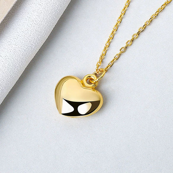 Wholesale Silver 925 Love Heart Shape Pendant Necklace With Cross Chain And Electroplating Treatment