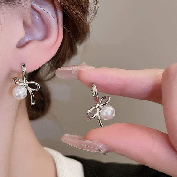 Wholesale Silver Metal Multi Layer Geometric Circle Cold Wind Electroplated Earrings For Women Light Luxury High End Style