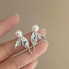 Wholesale Silver Metal Multi Layer Geometric Circle Cold Wind Electroplated Earrings For Women Light Luxury High End Style