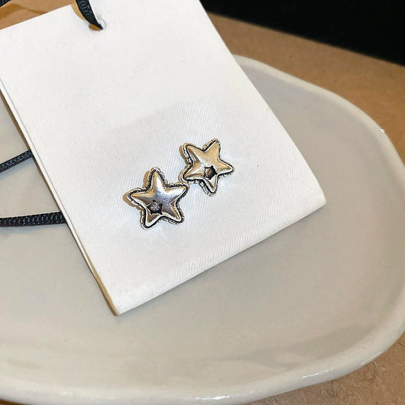 Wholesale Silver Metal Multi Layer Geometric Circle Cold Wind Electroplated Earrings For Women Light Luxury High End Style