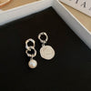 Wholesale Silver Metal Multi Layer Geometric Circle Cold Wind Electroplated Earrings For Women Light Luxury High End Style