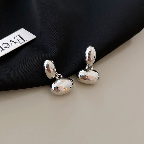 Wholesale Silver Metal Multi Layer Geometric Circle Cold Wind Electroplated Earrings For Women Light Luxury High End Style