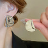 Wholesale Silver Metal Multi Layer Geometric Circle Cold Wind Electroplated Earrings For Women Light Luxury High End Style