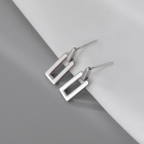 Wholesale Silver Metal Multi Layer Geometric Circle Cold Wind Electroplated Earrings For Women Light Luxury High End Style