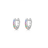 Wholesale 925 Silver Mini Sweet Cute Women's Earrings With Color Zircon And Turquoise Micro Inlay Geometric Design