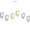 Wholesale 925 Silver Mini Sweet Cute Women's Earrings With Color Zircon And Turquoise Micro Inlay Geometric Design