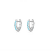 Wholesale 925 Silver Mini Sweet Cute Women's Earrings With Color Zircon And Turquoise Micro Inlay Geometric Design
