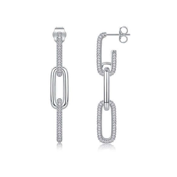 Wholesale 925 Silver Moissanite Geometric Fashion Light Luxury Women's Earrings Set With Diamonds