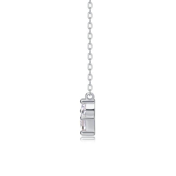 Wholesale 925 Silver Moissanite Inlaid Geometric Pendant Necklace For Women Fashion Light Luxury Clavicle Chain