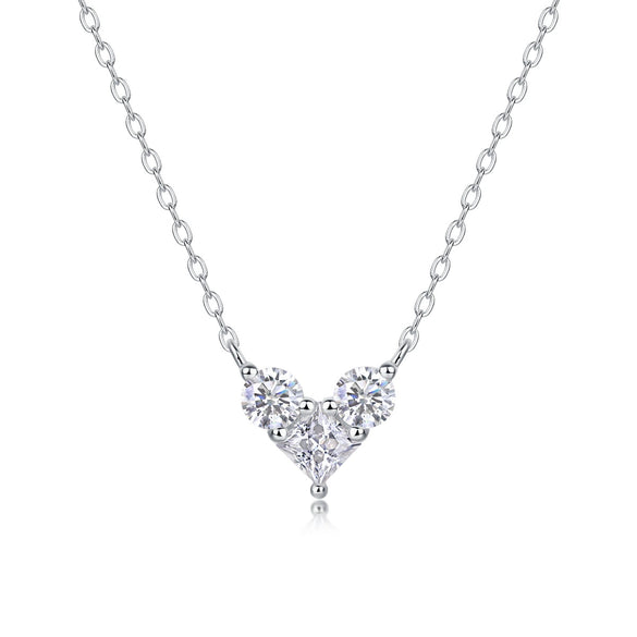 Wholesale 925 Silver Moissanite Inlaid Geometric Pendant Necklace For Women Fashion Light Luxury Clavicle Chain