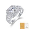 Wholesale 925 Silver Moissanite Inlay Geometric Fashion Women's Ring