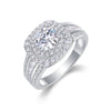 Wholesale 925 Silver Moissanite Inlay Geometric Fashion Women's Ring