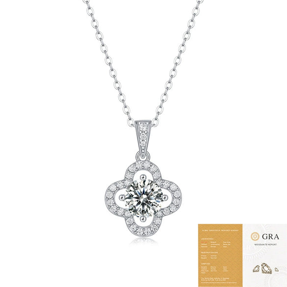 Wholesale 925 Silver Moissanite Inlay Geometric Pendant Clavicle Chain For Women Fashion Style