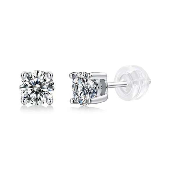 Wholesale 925 Silver Moissanite Inlay Geometric Style Earrings For Women