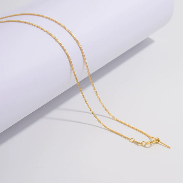 Wholesale Silver Necklace Chopin Chain 925 Silver Geometric Electroplated Simple Style Unisex