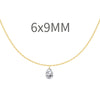 Wholesale Silver Necklace Light Luxury Minimalist Style Geometric Drop Shape Zircon Pendant Electroplated For Women