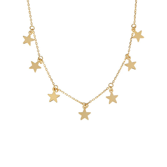 Wholesale Silver Necklace 925 Sterling Silver Women's Fashion Fivepointed Star Cross Chain Electroplated
