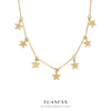 Wholesale Silver Necklace 925 Sterling Silver Women's Fashion Fivepointed Star Cross Chain Electroplated