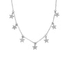 Wholesale Silver Necklace 925 Sterling Silver Women's Fashion Fivepointed Star Cross Chain Electroplated