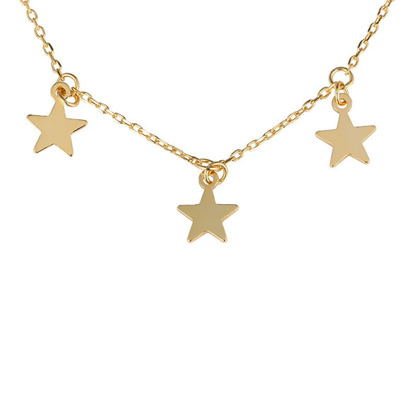 Wholesale Silver Necklace 925 Sterling Silver Women's Fashion Fivepointed Star Cross Chain Electroplated