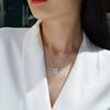 Wholesale 925 Silver Necklace With Geometric Moissanite Pendant And Cross Chain Set With Diamonds Fashion Style For Women
