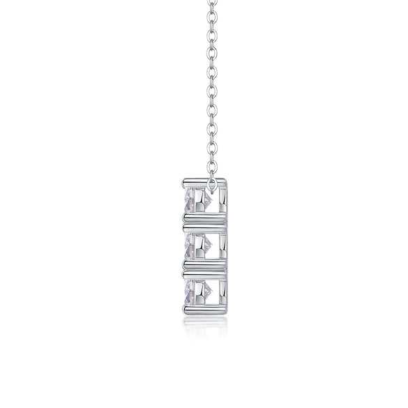 Wholesale Silver Necklace With Geometric Moissanite Pendant 925 Silver Material Fashion Style