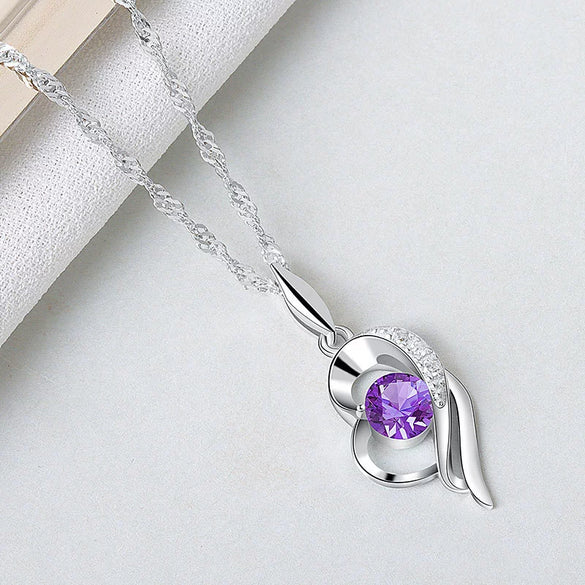 Wholesale Silver Necklace With Heart Pendant And Electroplating Treatment