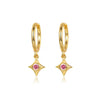 Wholesale Silver Needle And Copper Earrings With Colorful Zircon Geometric And Star Pattern Retro Style For Women