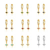 Wholesale Silver Needle And Copper Earrings With Colorful Zircon Geometric And Star Pattern Retro Style For Women