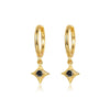 Wholesale Silver Needle And Copper Earrings With Colorful Zircon Geometric And Star Pattern Retro Style For Women