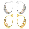 Wholesale 925 Silver Needle Earrings With Colorful Zircon Animal Zodiac Pattern Electroplated Platinum Or 18K Gold