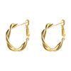 Wholesale Silver Needle Geometric Twist Diecast Metal Earrings For Women With Electroplating Treatment
