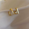 Wholesale Silver Needle Geometric Twist Diecast Metal Earrings For Women With Electroplating Treatment