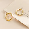 Wholesale Silver Needle Geometric Twist Diecast Metal Earrings For Women With Electroplating Treatment