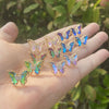 Wholesale 925 Silver Needle Gradient Butterfly Copper Micro Inlaid Earrings