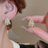 Wholesale Silver Needle Imitation Pearl Zircon Lace Earrings With Flower Design Light Luxury Women's Earrings