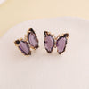 Wholesale 925 Silver Needle Multi Color Butterfly Earrings Copper Material