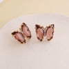 Wholesale 925 Silver Needle Multi Color Butterfly Earrings Copper Material