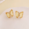 Wholesale 925 Silver Needle Multi Color Butterfly Earrings Copper Material
